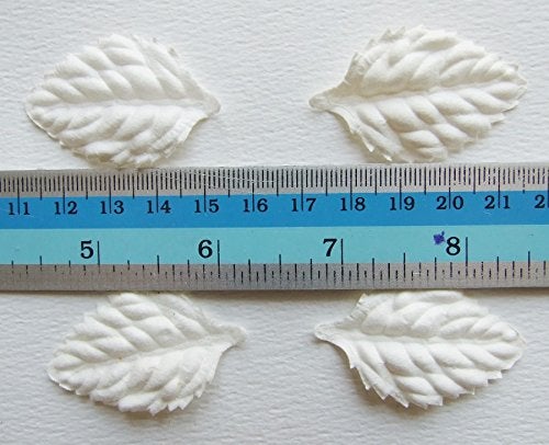 ICRAFY Tiny Leave Flower Mulberry Paper Die Cut Style White Color, 50 Pcs. Size 1""-1.5"" (White) - Image 2